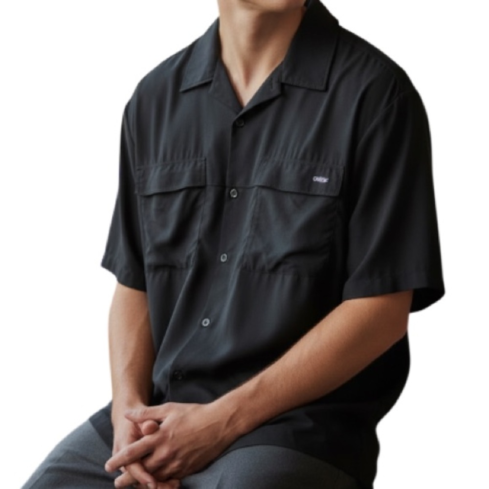Tilley Mens Quick-Dry UPF Shirt Black Short Sleeve Button-Up Size XXL